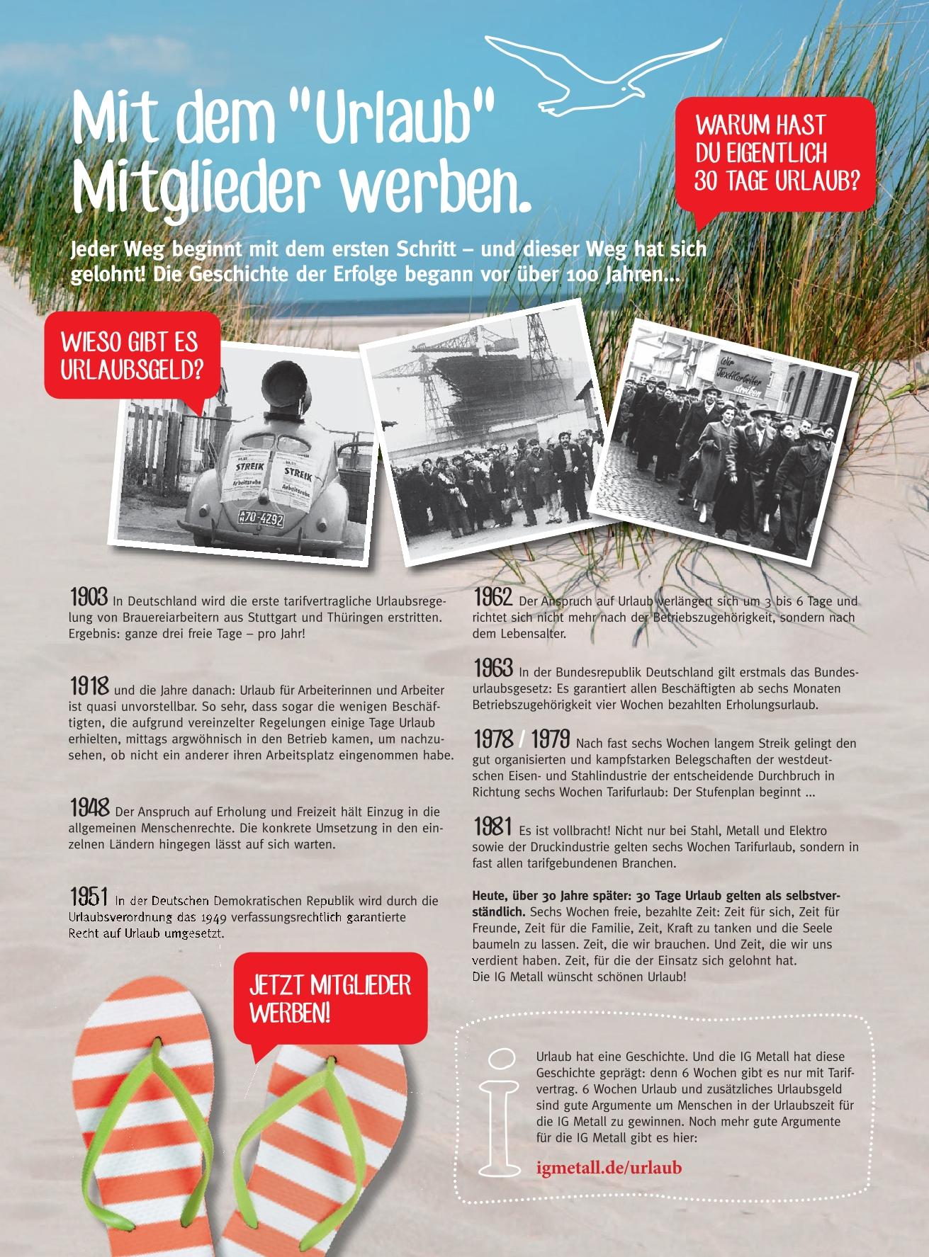 IG Metall Geschichte – Urlaub