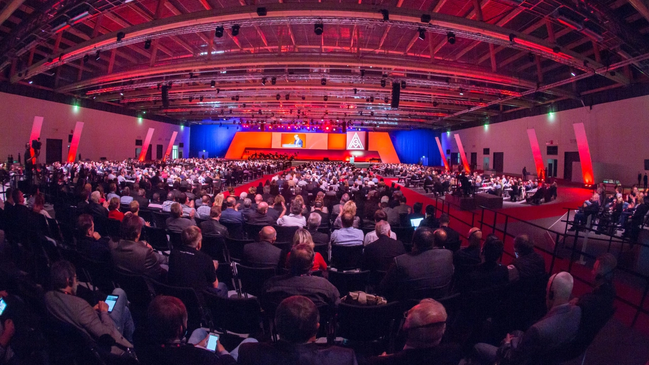 der Gewerkschaftstag 2015 der IG Metall in einer Großaufnahme