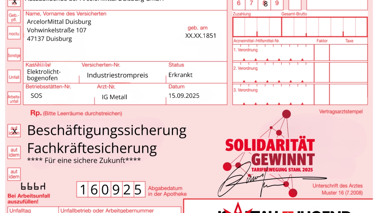 Medikamentenrezept für ArcelorMittal