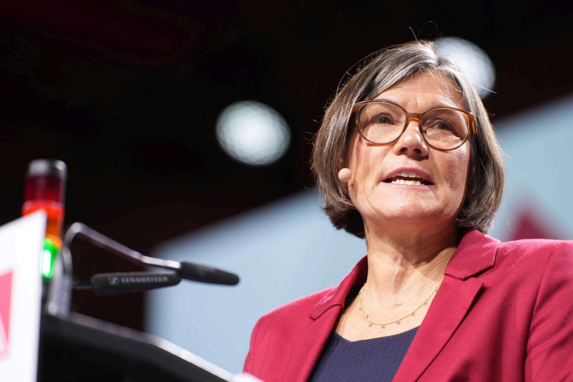 Christiane Benner auf dem .25 Ordentlichen Gewerkschaftstag der IG Metall in Frankfurt am Main.