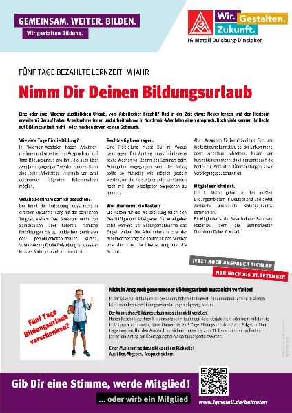 Antrag auf Bildungsurlaub